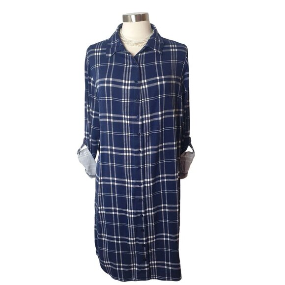 Torrid Plus Sz 2 Plaid Long Shirt Dress Flannel Shacket Casual Lightweight - Picture 2 of 7